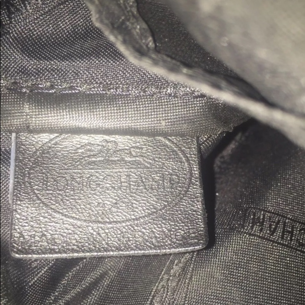 LONGCHAMP MADE in FRANCE BLACK SILVER LEATHER SATCHEL Bag LUX RARE VNTG $ FIXED - Picture 8 of 8